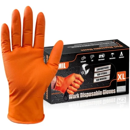 10/50PCS Industrial Nitrile Gloves Disposable 8mil Thick Diamond Textured Grip Gloves Heavy Duty Mechanic Safety Working Gloves